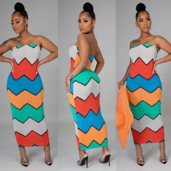 Multicolored Sleeveless Tank Dress - Picture 1 of 2